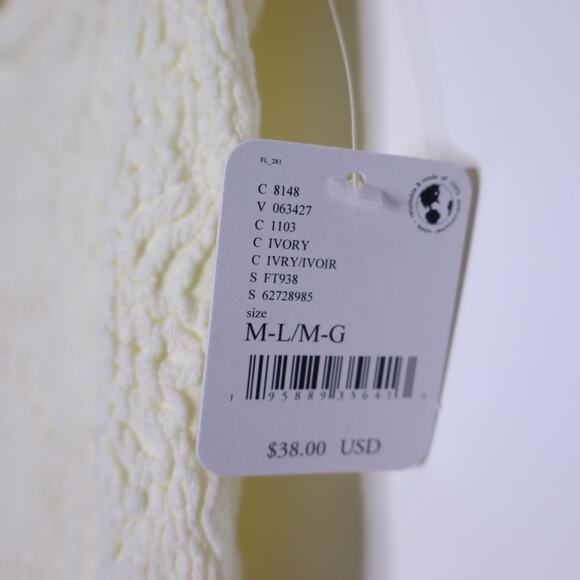 INTIMATELY NEW Free People Love Letter Cami Ivory Cropped Top Women's M-L - Picture 8 of 11